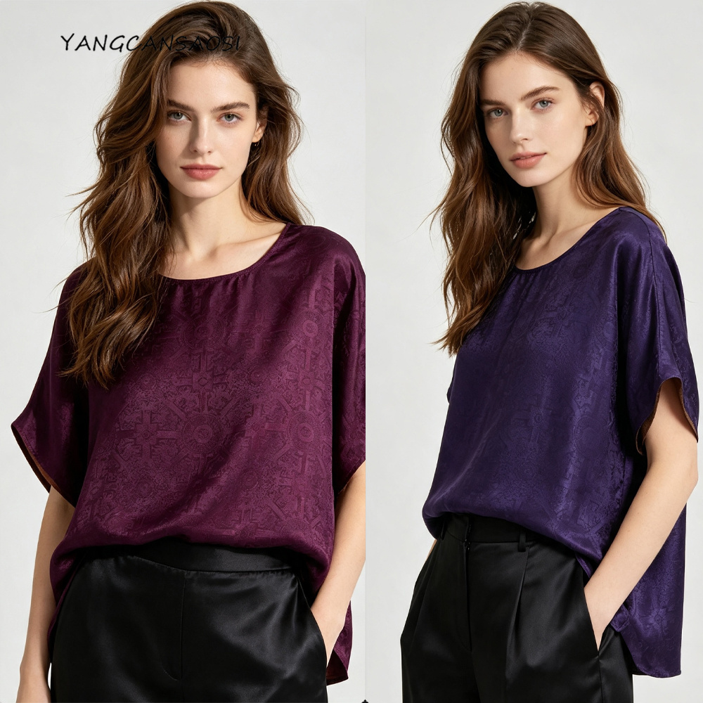 Silk Blouse - T-shirt Estiva Casual da Donna Taglie