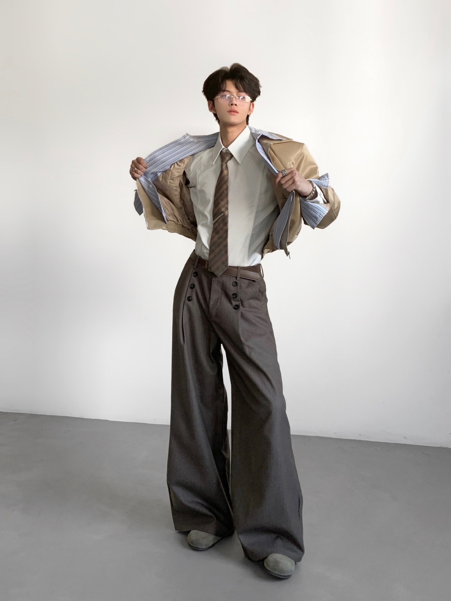 Tailored Trouser Wide - Pantaloni da uomo a righe, modello